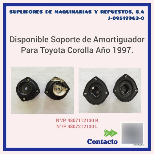 Soporte De Amortiguador Der/izq Para Toyota Corolla Año 1997