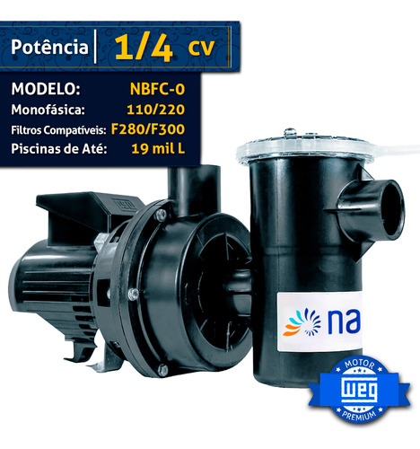 Motobomba Nautilus 1/4cv Nbfc-0 Mono Até 19.000lts