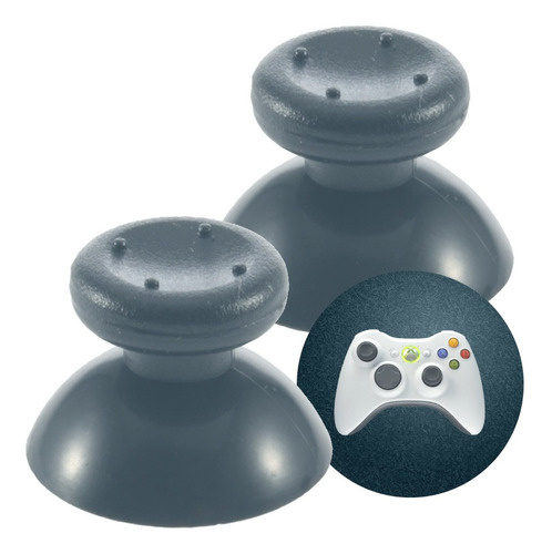 1 Par (2pz) Capuchón Gris Para Xbox 360 Goma Joystick Mando