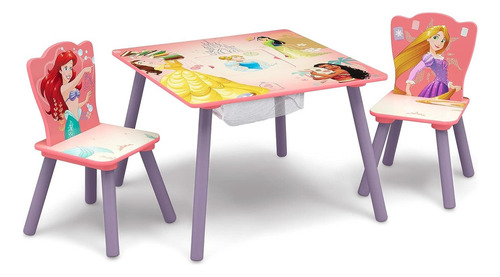 Set Mesa Con Sillas De Madera Infantil Disney Princess Color Rosa