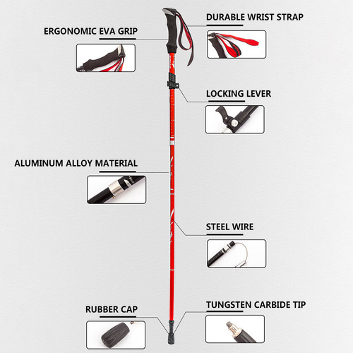 Lightweight Five-fold Folding Hiking Stick
