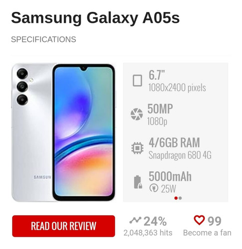 Samsung A05s 128/4gb Precio Al Costo Lea Tienda
