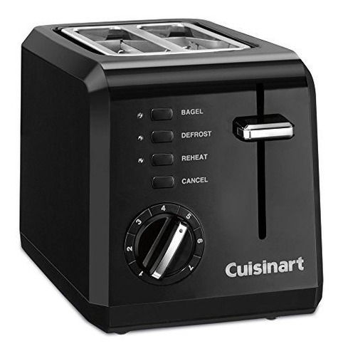 Cuisinart Cpt-122bk Tostadora Compacta De 2 Rebanadas, Color