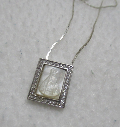 Cadena Colgante Plata 925 Madreperla Nácar Virgen Circones