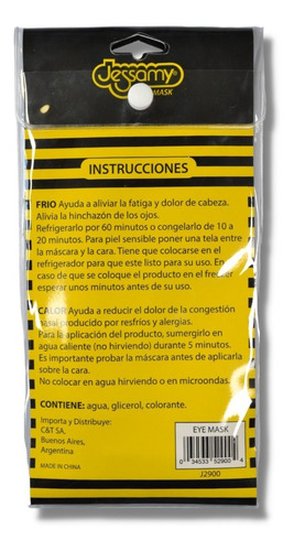 Imagen 3 de 8 de Máscara Antifaz Relajante De Gel Frio-calor Jessamy J2900