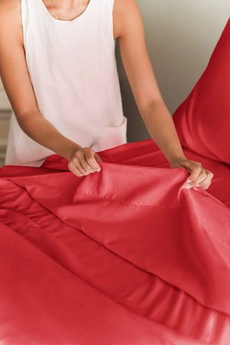 Sabanas Tamaño Matrimonial De Microfibra Suave Color Rojo