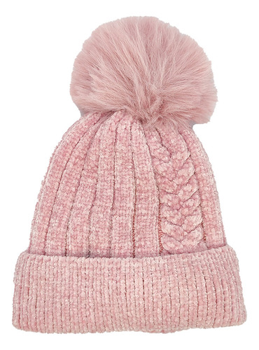 Gorro De Lana Niñas Invierno Pompon Con Corderito Abrigado