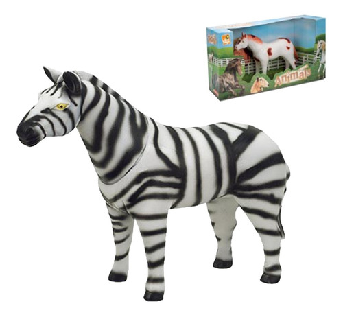 Zebra Animais Selvagens De Borracha 28cm - Bee Toys