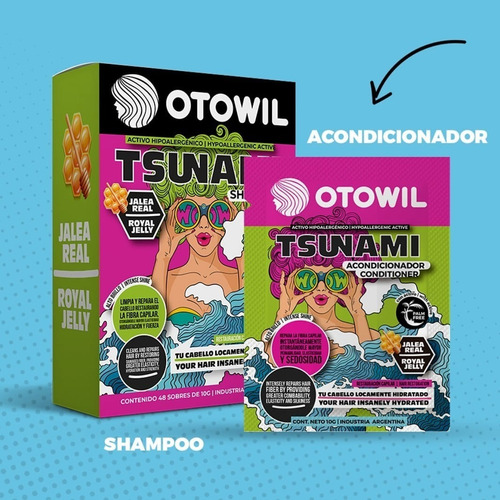 Imagen 3 de 9 de Acondicionador Tsunami C/ Jalea Real + Brillo Caja X48uni
