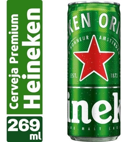 Cerveja Heineken Lager lata 269ml