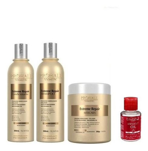 Kit Pos Quimica Shampoo E Cond 300ml + Mascara 500g Prohall
