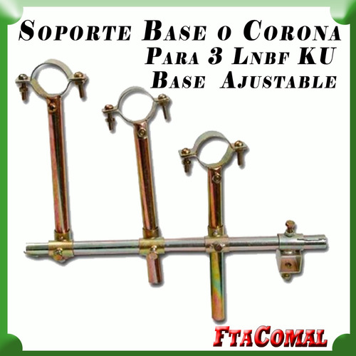 Soporte Multi Base Ajustable O Corona Para 3 Lnbf Ku, Fta