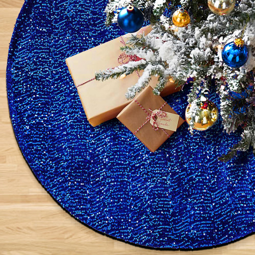 Souarts Falda De Arbol De Navidad De Punto Azul De 48 Pulgad