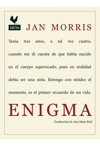 Libro: Enigma. Morris, Jan. Gallo Nero