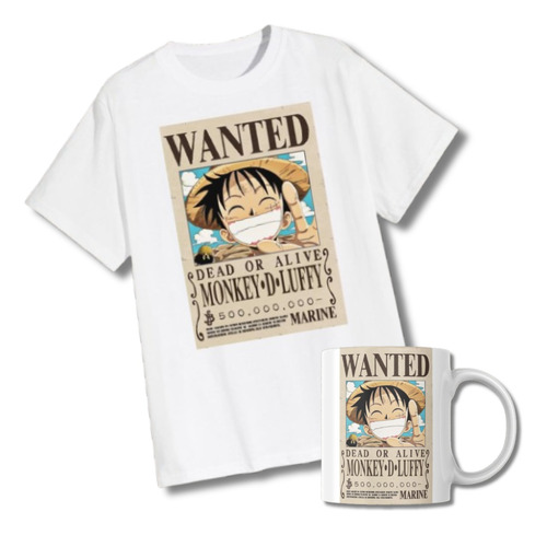 Combo De Remera  Y Taza , One Piece / Manga Japones/ Anime 