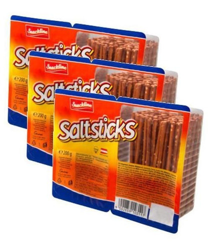 Kit 3 Salgadinho Pretzels Sticks Palitos Gunz 200gr