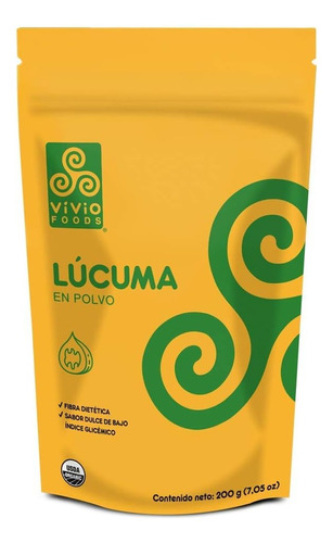 Vivio Foods, Lúcuma Orgánica En Polvo, 200 Gramos