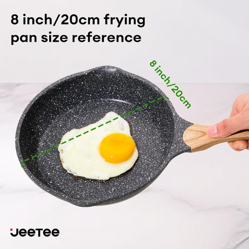 Sartén Jeetee Antiadherente Con Piedra De Mármol, 24 Cm, Bas