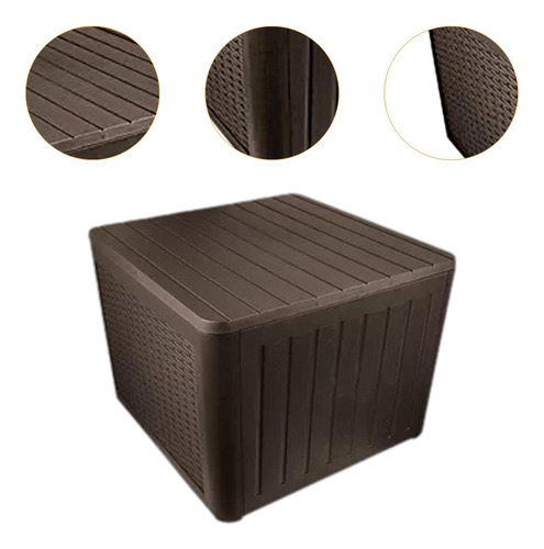 Mesa Auxiliar Para Exteriores, Mesa Marrón 55x56cmx43,5cm