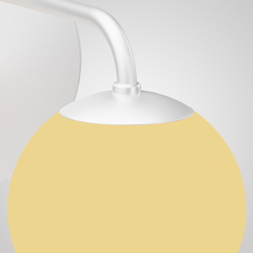 Arandela Curvada Jabuticaba Luminária De Parede Globo Leitoso 12cm Cor Branco G9 Mf193 Mega Forte Iluminação
