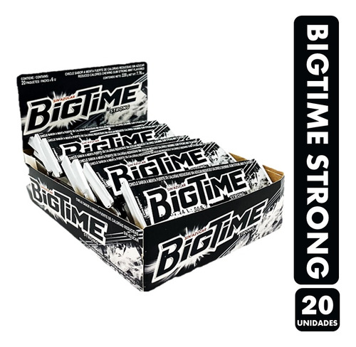 Bigtime Negro  Strong - Chicle Sin Azúcar (caja Con 20 Uni)