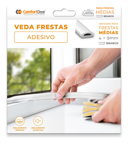 Veda Frestas Janela Porta 2mm 4mm 6mm Comfort Door 6 Metros Tamanho E Cor 4mm Branco