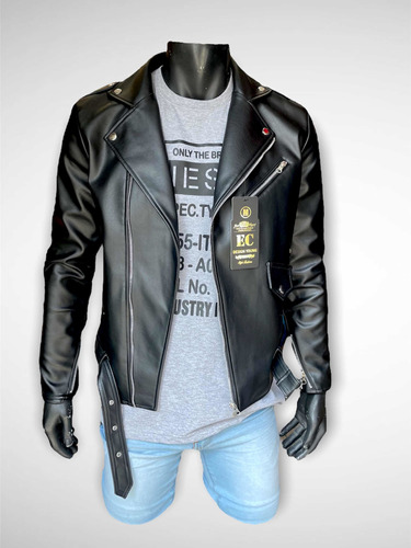 Casaca Cuero Estilo Biker Retro