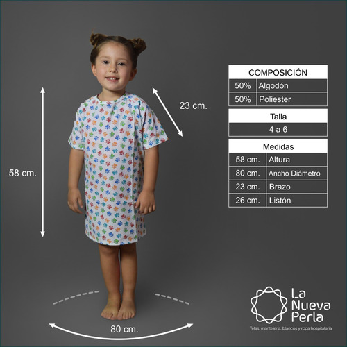 Bata Para Paciente Infantil Resistente 2 A 4 Años