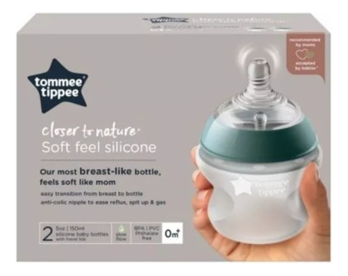 Set De 2 Biberones Tommee Tippee Silicona 5oz