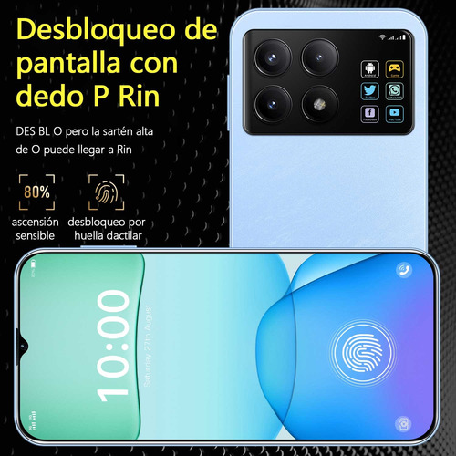 Smartphones F6 Pro 256gb 12gb Ram Dual Sim Android 14 Batería 8000mah Pantalla Grande Celular