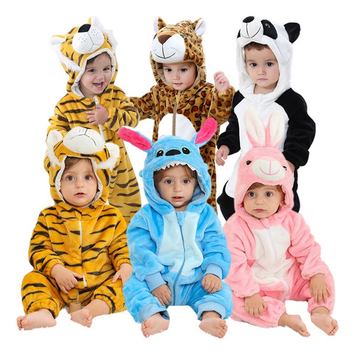 Pijama Kigurumi Con Dibujos Animados De Tigre Y Panda Con Pu