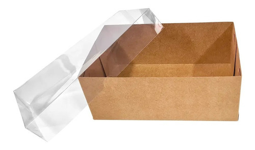 Caixa Papel Tampa Transparente 11x16x5 Com 10 Unidades Tr3a
