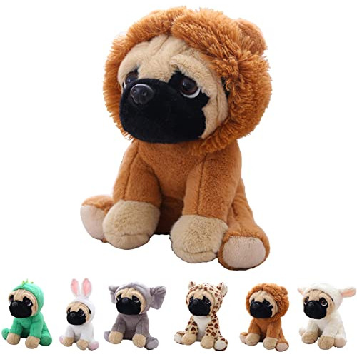 Lindo Pug Disfrazado De León Peluche Juguetes Suaves P...