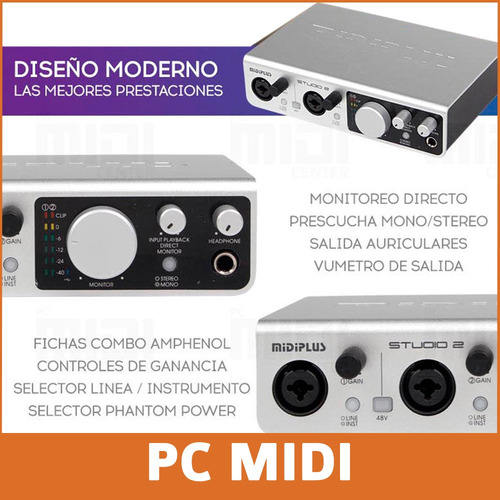 Imagen 4 de 10 de Placa De Audio Usb Midiplus Studio 2 24 Bits 192khz
