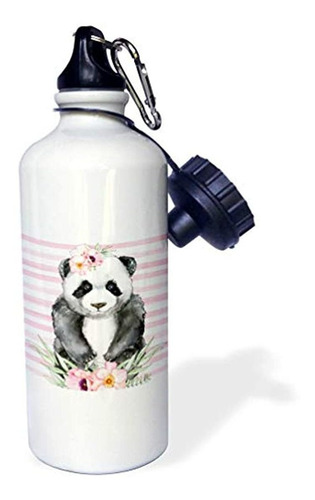 Linda Imagen De Oso Panda Acuarela Con Diseño De Flores