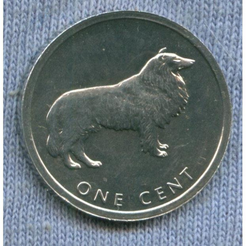 Isla Cook 1 Cent 2003 * Perro Collie *