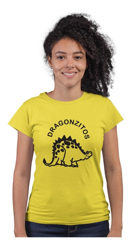 Playera Para Mujer Diseño Dulces Dragonzitos Amarillo