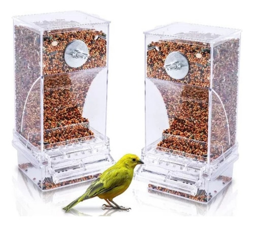 Automático Comedero Para Jaulas De Pájaros Acrílica