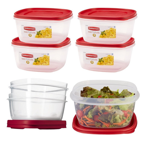 6 Contenedores Rubbermaid Easy Find Lids 3.3lts Original Usa