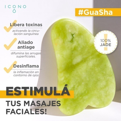 Imagen 2 de 10 de Masajeador Doble Rodillo + Piedra Jade Facial Corporal