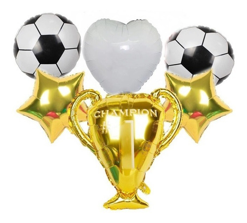 Balão Metaliz Troféu Prêmio Esporte Estrela Campeão, Kit 6 B