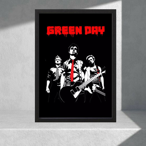 Cuadro Decorativo Musica - Green Day 04 - A3 30x40 Negro Negro