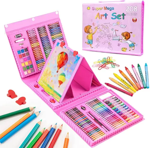 Kit Estuche De Plumones Colores Crayones Acuarela Para Niños