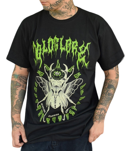 Remera Old Glory Tattoo Premium Green Hunter