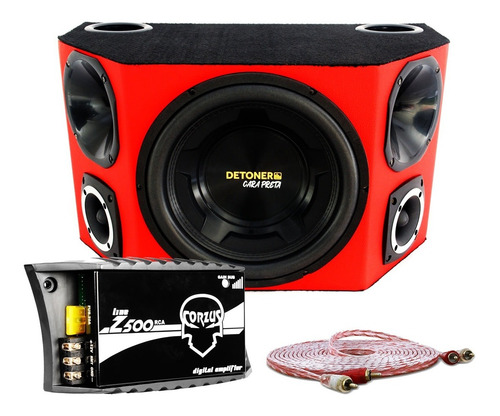 Caixa Trio Detoner 12 Cara Preta Completa + Modulo Digital