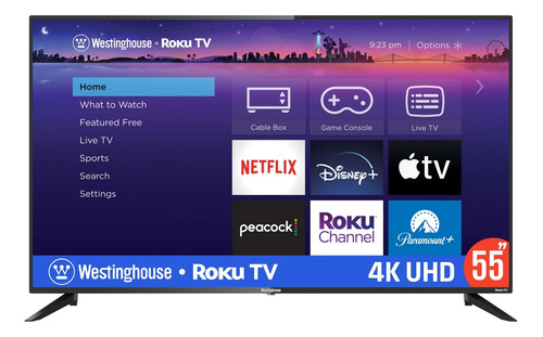 Pantalla Westinghouse 55  4k Uhd Smart Roku Tv Wr55ux4212e  (Reacondicionado)