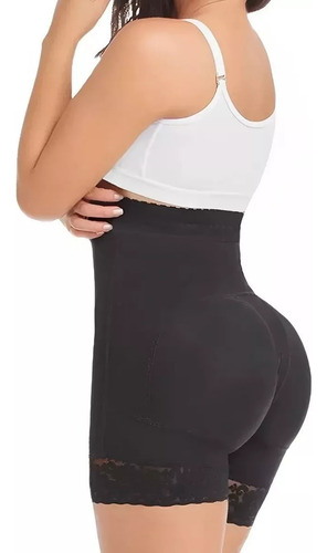 Panty Short Levanta Cola Control Abdominal Alta Compresión Negro M