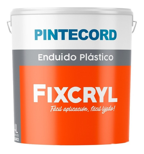 Enduido Exterior Pintecord Fixcryl Secado Rapido Plastico 4l