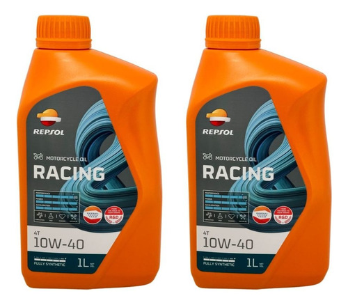 Aceite 10w40 Full Sintetico Moto Racing Repsol 4t Pack X2