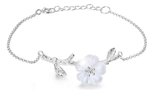 Lotus Fun Pulsera De Plata De Ley S925 Con Flor De Cristal S